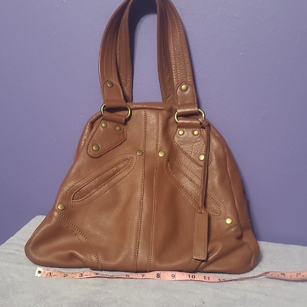 Joe's Jeans Brown Leather Tote with Gold Accents